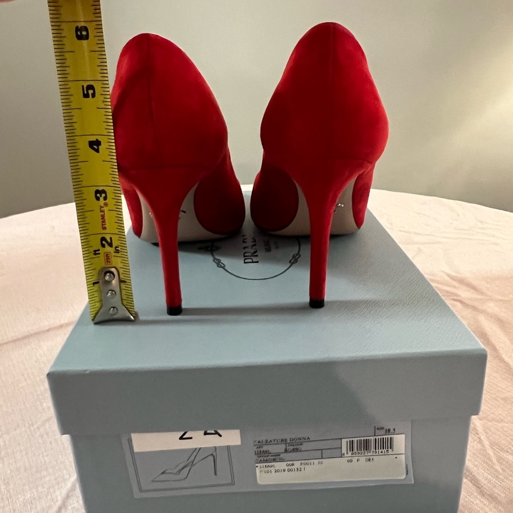 Prada Red Suede Pumps - Picture 12 of 12